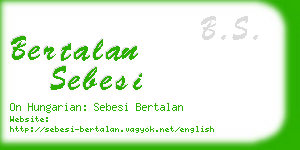 bertalan sebesi business card